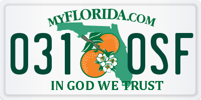 FL license plate 0310SF