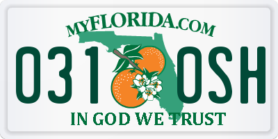 FL license plate 0310SH