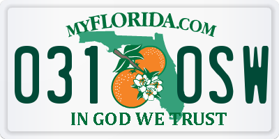 FL license plate 0310SW