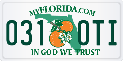 FL license plate 0310TI
