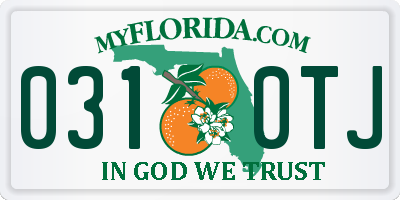 FL license plate 0310TJ