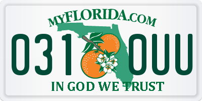 FL license plate 0310UU