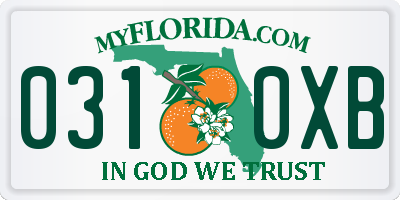 FL license plate 0310XB