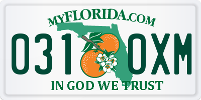 FL license plate 0310XM