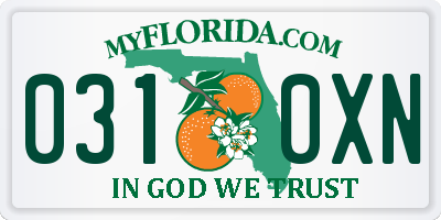 FL license plate 0310XN
