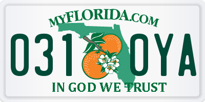 FL license plate 0310YA