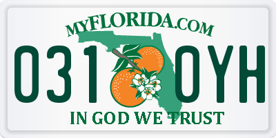 FL license plate 0310YH