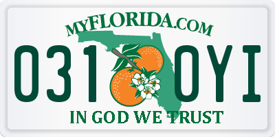 FL license plate 0310YI