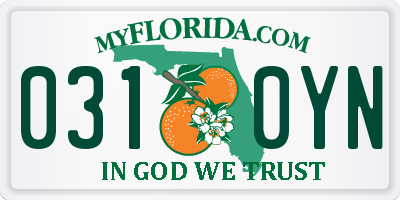 FL license plate 0310YN