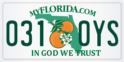 FL license plate 0310YS
