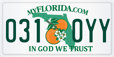 FL license plate 0310YY