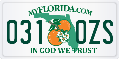 FL license plate 0310ZS