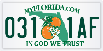 FL license plate 0311AF