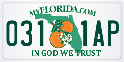 FL license plate 0311AP