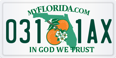 FL license plate 0311AX