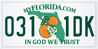 FL license plate 0311DK