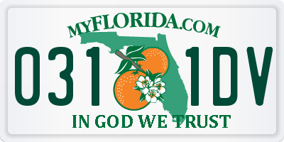 FL license plate 0311DV