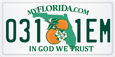 FL license plate 0311EM