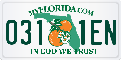 FL license plate 0311EN