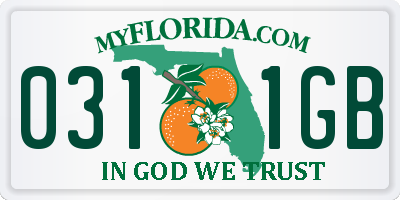 FL license plate 0311GB