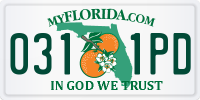 FL license plate 0311PD