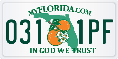 FL license plate 0311PF