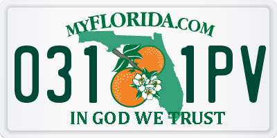 FL license plate 0311PV