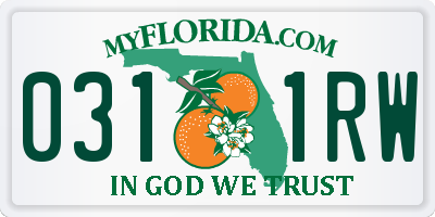 FL license plate 0311RW