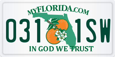 FL license plate 0311SW