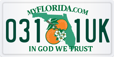 FL license plate 0311UK