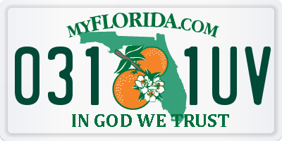 FL license plate 0311UV