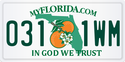 FL license plate 0311WM