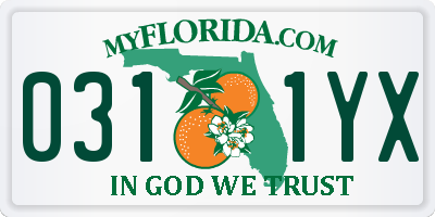 FL license plate 0311YX