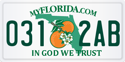 FL license plate 0312AB