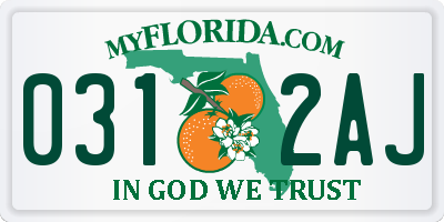 FL license plate 0312AJ