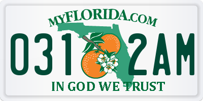 FL license plate 0312AM