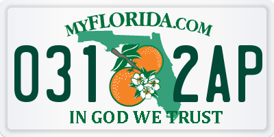 FL license plate 0312AP