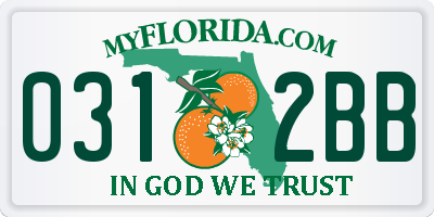 FL license plate 0312BB