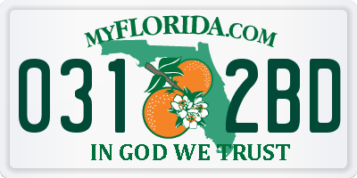 FL license plate 0312BD
