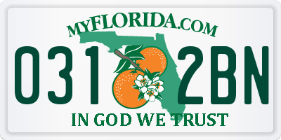 FL license plate 0312BN