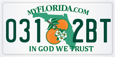 FL license plate 0312BT