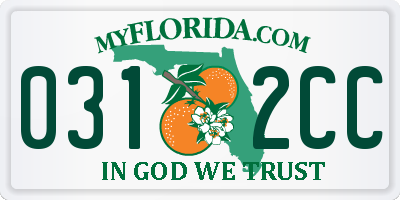FL license plate 0312CC