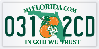 FL license plate 0312CD