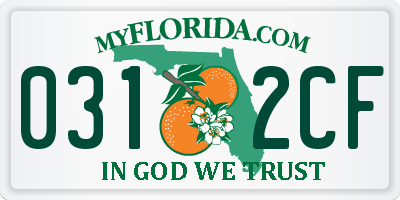 FL license plate 0312CF