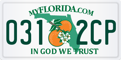FL license plate 0312CP