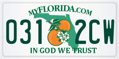 FL license plate 0312CW