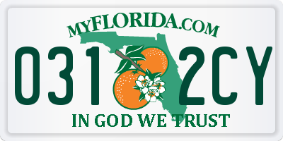 FL license plate 0312CY