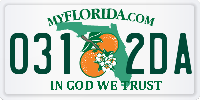 FL license plate 0312DA