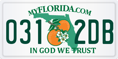 FL license plate 0312DB