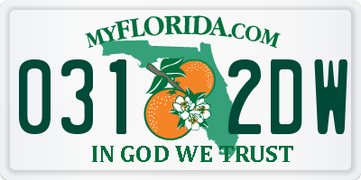 FL license plate 0312DW